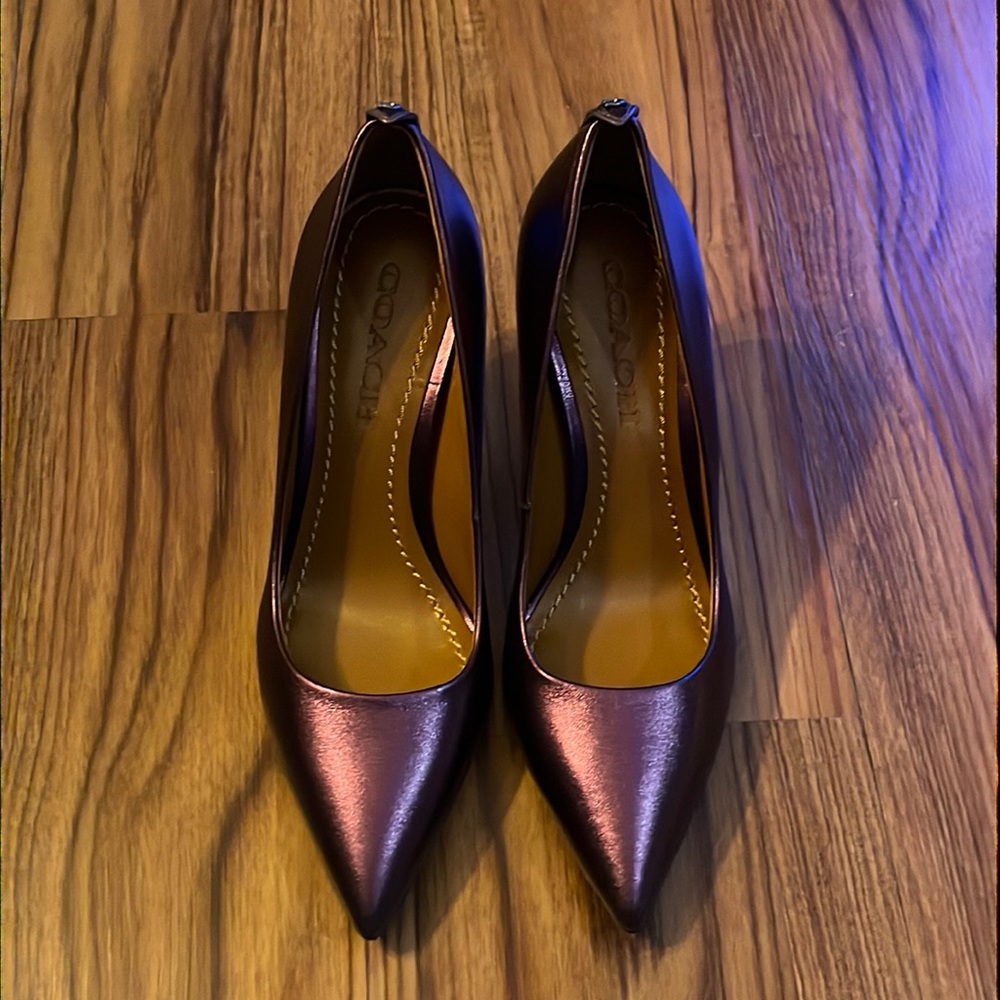 COACH Women's Metallic Plum Pointed-Toe Pumps
